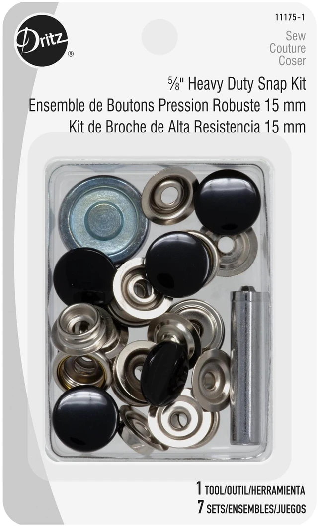 Alt view image 4 of 5 - Dritz Snaps - Heavy Duty Snap Kit, 7 Count 5/8"