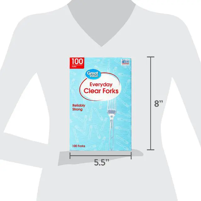 Alt view image 6 of 6 - Great Value Everyday Clear Disposable Forks, 100 Count