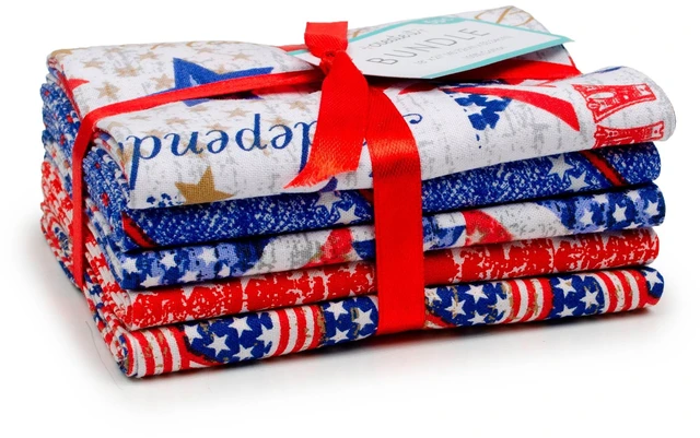 Main image of Create It 18"x21" Cotton Patriotic Precut Sewing & Craft Fabric Bundle, Multicolor 5 Piece