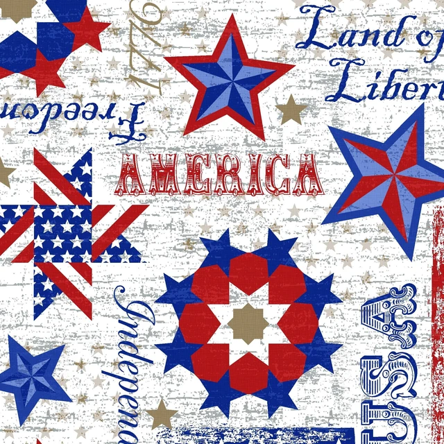 Alt view image 5 of 5 - Create It 18"x21" Cotton Patriotic Precut Sewing & Craft Fabric Bundle, Multicolor 5 Piece