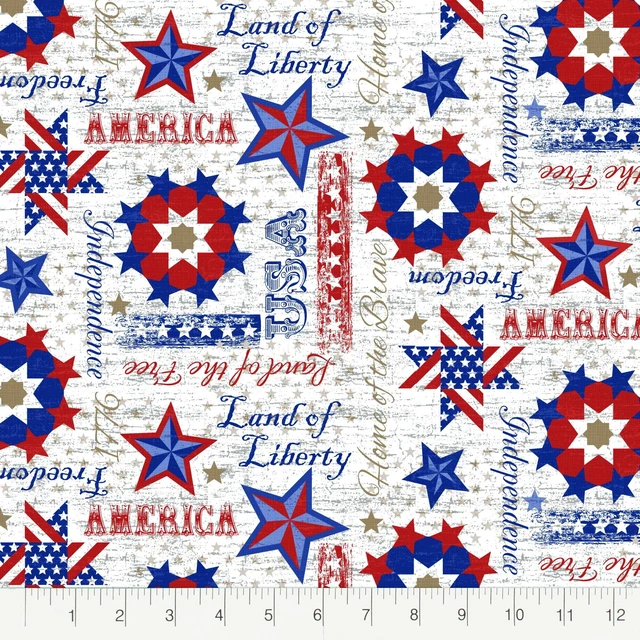 Alt view image 2 of 5 - Create It 18"x21" Cotton Patriotic Precut Sewing & Craft Fabric Bundle, Multicolor 5 Piece