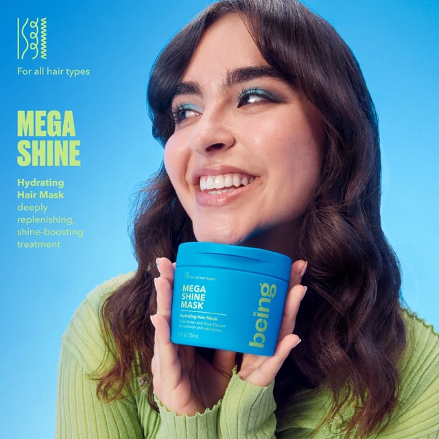 Alt view image 2 of 5 - being MEGA SHINE Hydrating Hair Mask with Shea Butter and Aloe extract 354mL