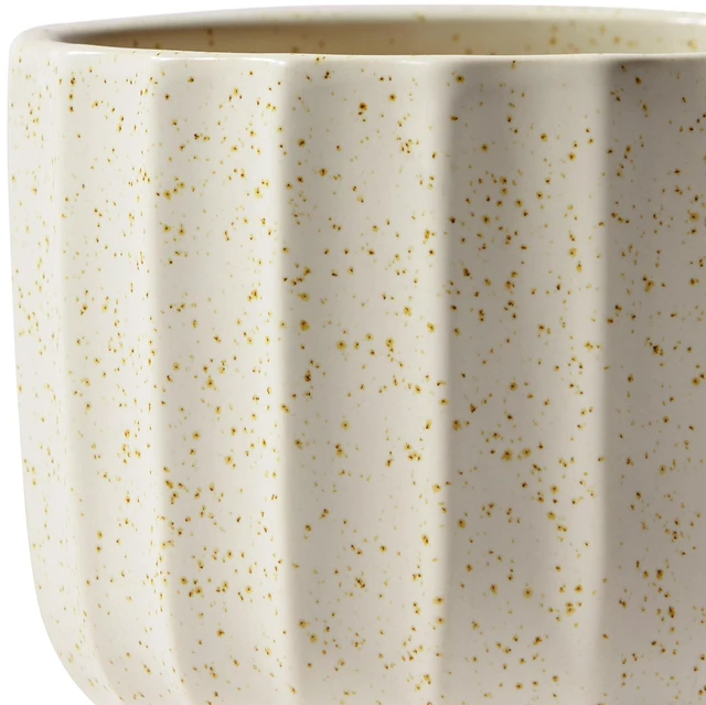 Alt view image 5 of 6 - Better Homes & Gardens Speckled Ribbed Ceramic Vase, Cream White, 4.5 in, 1 Piece