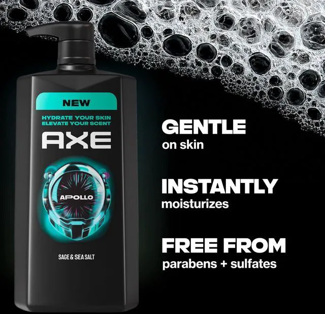 Alt view image 4 of 4 - AXE Body Wash All-Day Fresh Shower Gel Apollo Sage & Cedarwood Men's Body Wash With Odor-Busting Prebiotics ,32 fl oz Pump