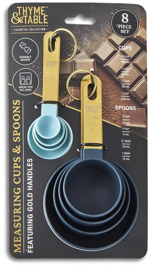 Alt view image 3 of 6 - Thyme & Table 8-Piece Measuring Cup and Spoon Kitchen Utensil Set