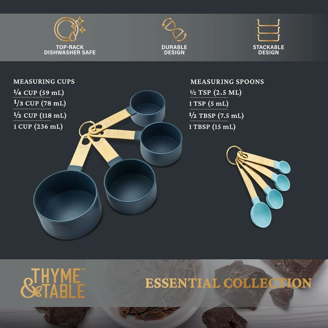 Alt view image 5 of 6 - Thyme & Table 8-Piece Measuring Cup and Spoon Kitchen Utensil Set