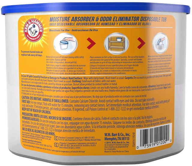 Alt view image 4 of 4 - Arm & Hammer Moisture Absorber Tub, Fragrance Free Desiccant, 14 oz