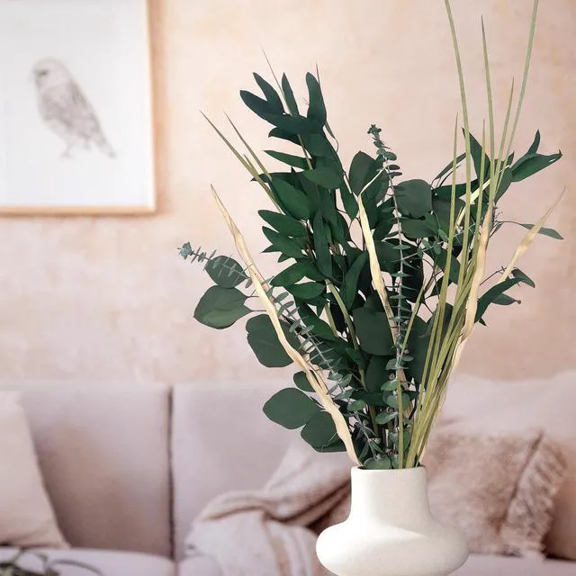 Alt view image 3 of 5 - Botanical Avenue Eucalyptus Mix Green Bouquet - Indoor Decor, Artisan Crafted, Dried Floral Arrangement