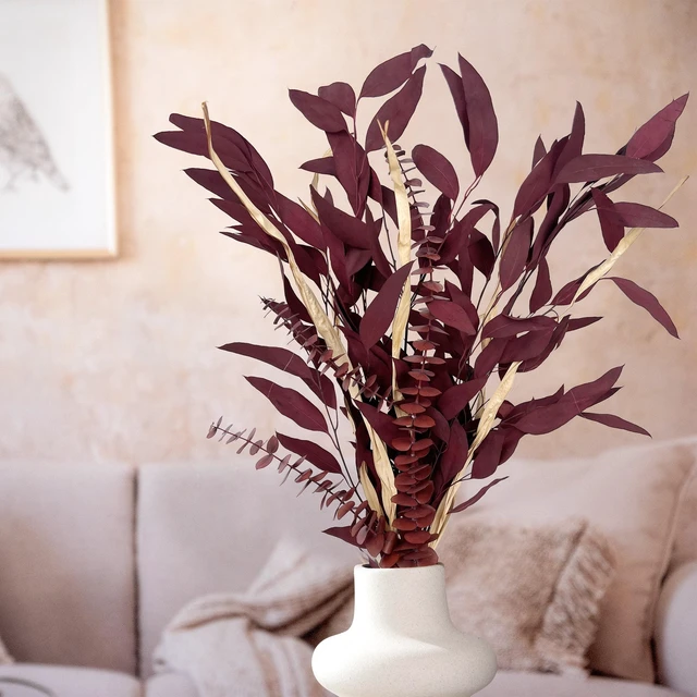 Alt view image 4 of 4 - Dried Eucalyptus Mix Red Bouquet