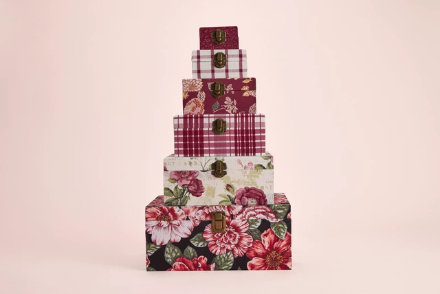Alt view image 2 of 4 - Waverly Inspirations Sewing & Craft Fabric Bundle, 100% Cotton, Cranberry, 18 x 21 in, 5 Pieces