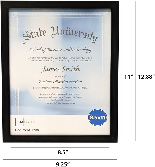 Alt view image 5 of 5 - (2 pack) Mainstays 8.5 x 11 Black Document Picture Frame