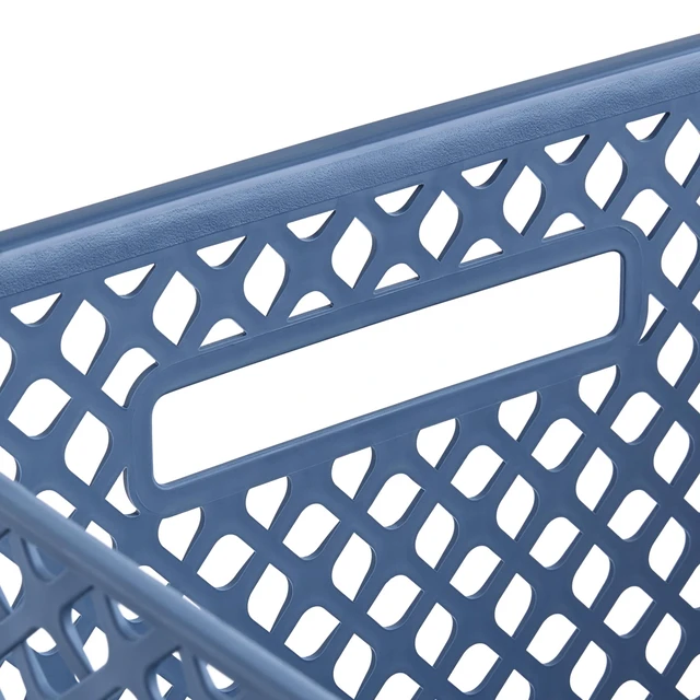 Alt view image 5 of 5 - Mainstays Large Blue Decorative Plastic Storage Basket