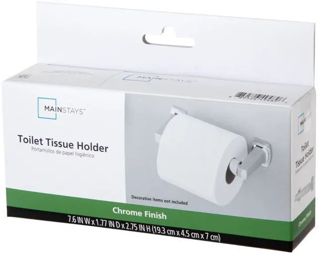 Alt view image 4 of 4 - Mainstays Chrome Wall-Mounted Toilet Paper Holder with Hardware