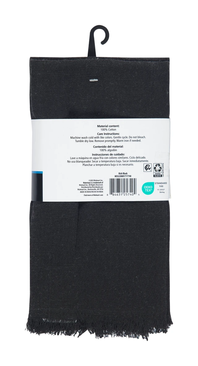 Alt view image 3 of 7 - Mainstays 4 Pack Solid Black Napkin Set - 18" x 18" - 100% Cotton