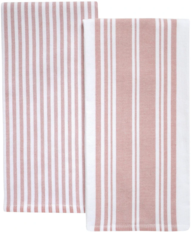 Main image of Better Homes & Gardens Kitchen Towels, 2-Piece Set, Old Rose/White