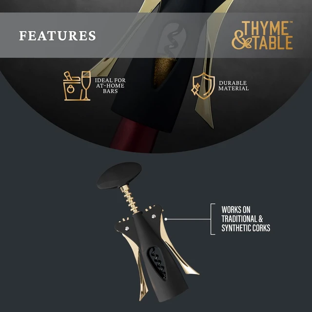 Alt view image 6 of 6 - Thyme & Table Wing Corkscrew for All Corks