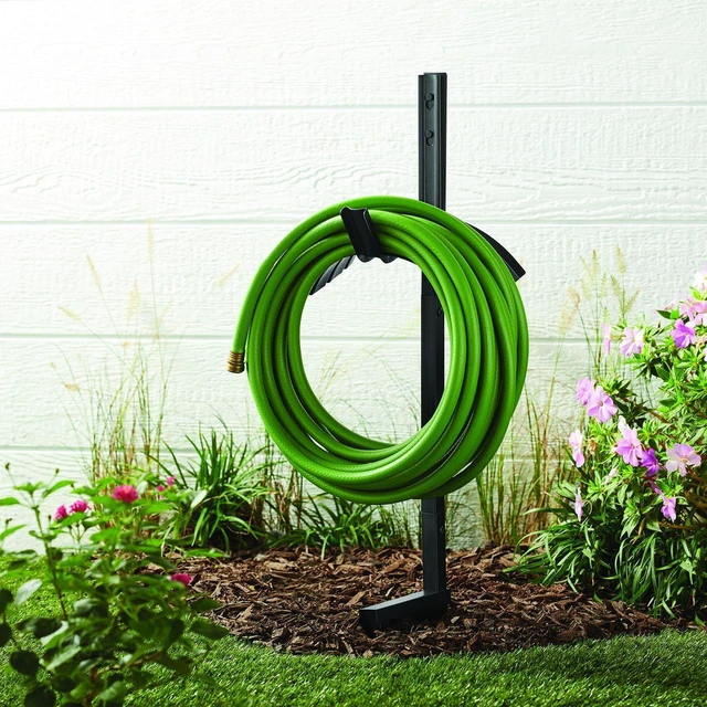 Alt view image 4 of 7 - Expert Gardener Metal Hose Hanger in Black Color, Holds up to 100 Feet (30.4 m) of 5/8 inch Standard Vinyl Hose