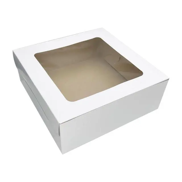 Alt view image 7 of 7 - (2 pack) 11 Inch x 11 Inch x 4 Inch White Cake Box with Window by Way To Celebrate