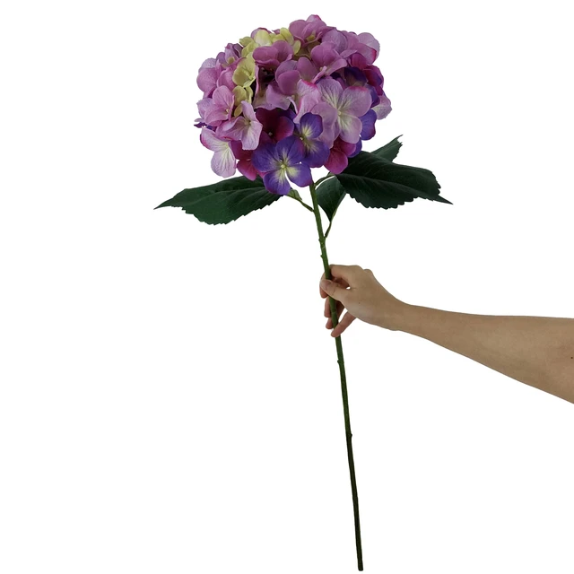 Alt view image 4 of 5 - Mainstays Artificial Hydrangea Flower Stem, 30.5 in, Purple, Indoor Use
