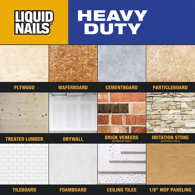 Alt view image 2 of 5 - (2 pack) Liquid Nails Heavy Duty 10 oz. White Low VOC Construction Adhesive
