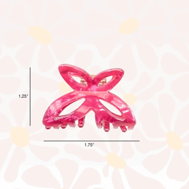 Alt view image 5 of 5 - Scunci x Kelsey Anderson Acrylic Butterfly-Shaped Claw Clips, Pink, 2 count