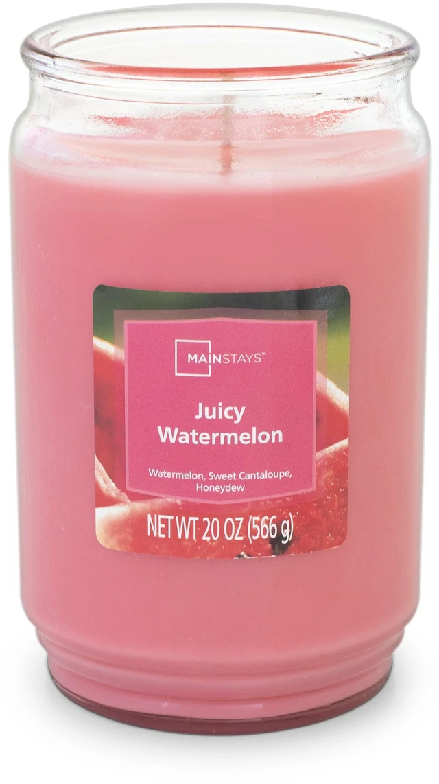 Alt view image 5 of 5 - Mainstays Juicy Watermelon Scented Single Wick Jar Candle, 20 oz