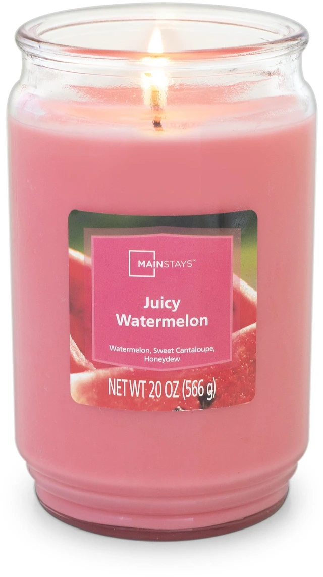 Alt view image 3 of 5 - Mainstays Juicy Watermelon Scented Single Wick Jar Candle, 20 oz