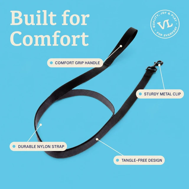 Alt view image 3 of 6 - Vibrant Life 6' Solid Polyester Leash, Black, L