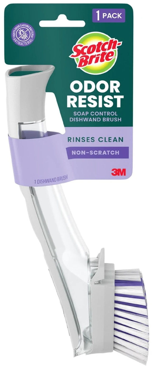 Main image of Scotch-Brite Soap Control Odor Resist Dishwand Brush, Non-Scratch, Rinses Clean, 1 Brush
