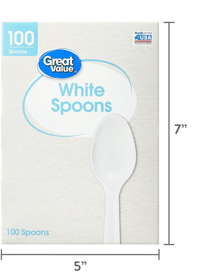Alt view image 4 of 6 - Great Value White Plastic Disposable Spoons, 100 Count