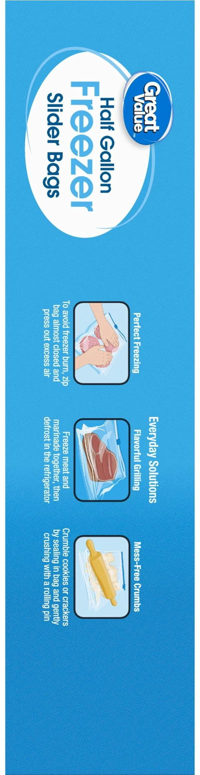 Alt view image 5 of 5 - Great Value Half Gallon Freezer Slider Bags, 40 Count