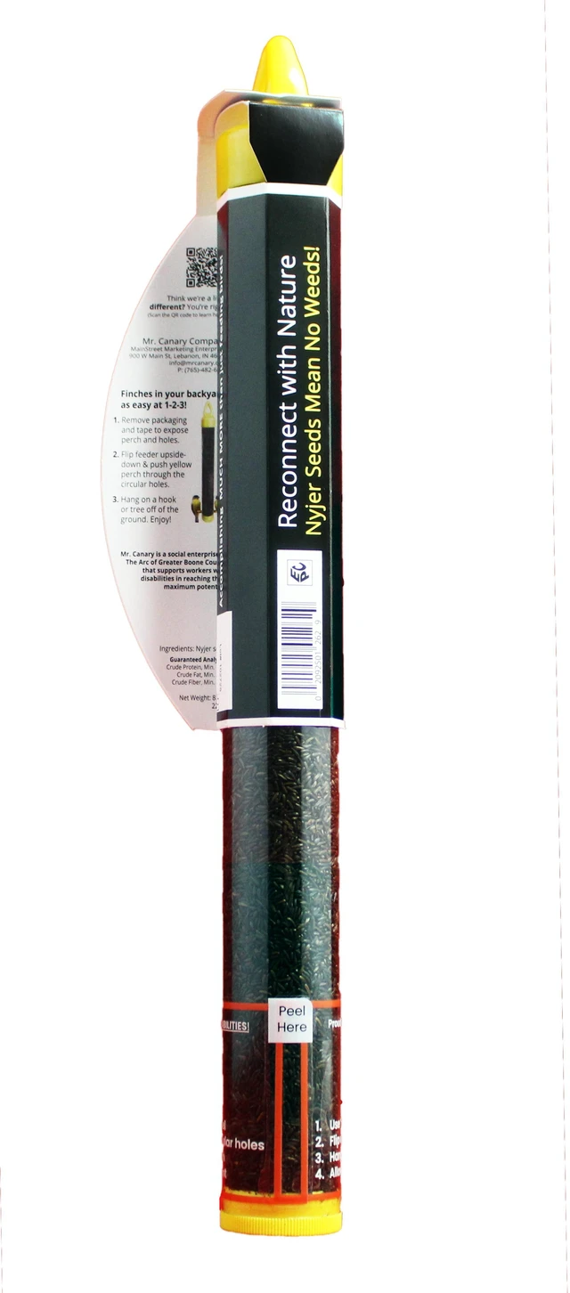 Alt view image 2 of 6 - Mr. Canary Nyjer Finch Tube Feeder with 8oz Nyjer Seed