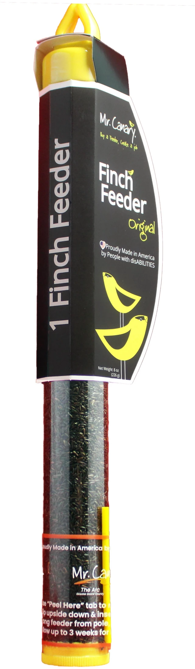 Alt view image 4 of 6 - Mr. Canary Nyjer Finch Tube Feeder with 8oz Nyjer Seed