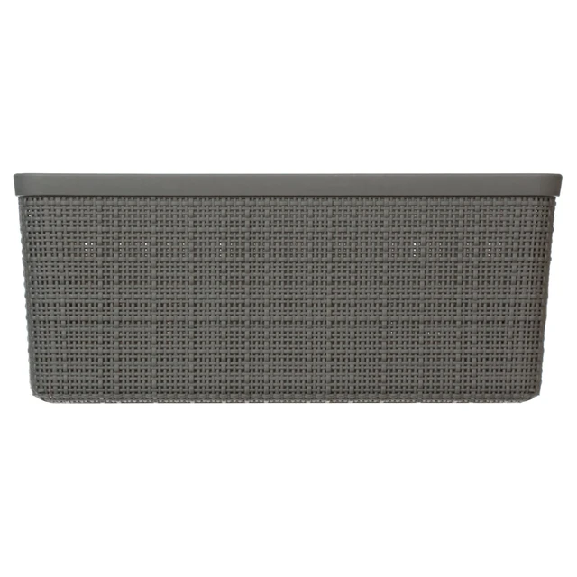 Alt view image 6 of 7 - Curver Jute Narrow Gray Plastic Decorative Storage Basket, 13.6 in x 6.7 in x 5.7 in
