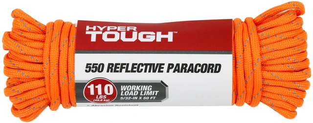 Main image of Hyper Tough 550 Reflective Paracord, 5/32 inch x 50 ft, Orange