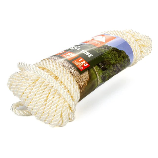 Alt view image 6 of 6 - Ozark Trail 1/4 in. x 50 ft Twisted Nylon Utility Line, White, 124 lb Working Load