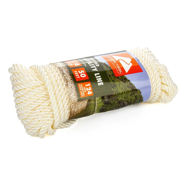 Alt view image 4 of 6 - Ozark Trail 1/4 in. x 50 ft Twisted Nylon Utility Line, White, 124 lb Working Load