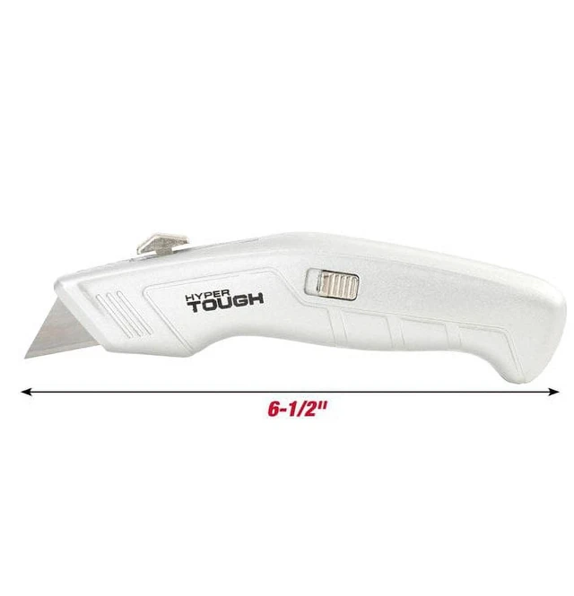 Alt view image 2 of 6 - Hyper Tough Aluminum Retractable Utility Knife with 3 Blades