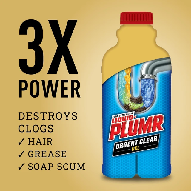 Alt view image 4 of 5 - Liquid-Plumr Drain Clog Remover Gel, Urgent Clear, 17 fl oz