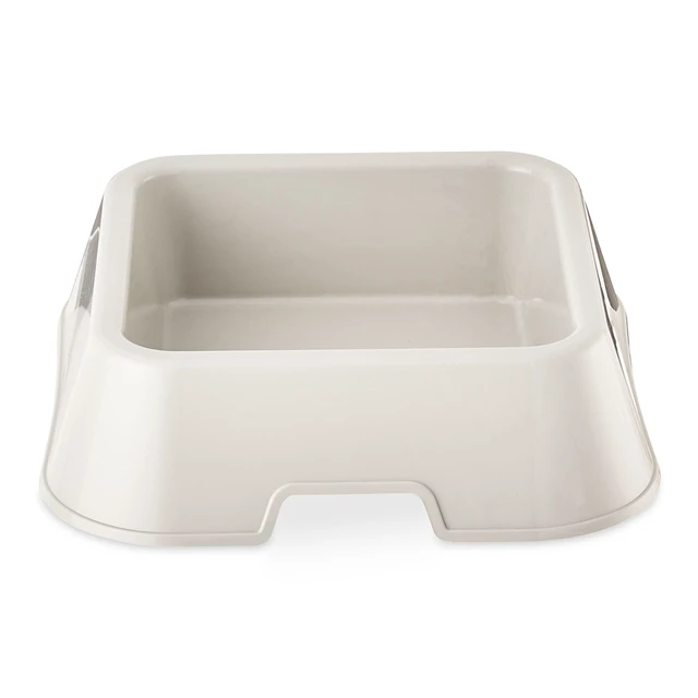 Alt view image 5 of 6 - (2 pack) Vibrant Life Medium 8-Cup Square Double Wall Plastic Pet Bowl, Gray
