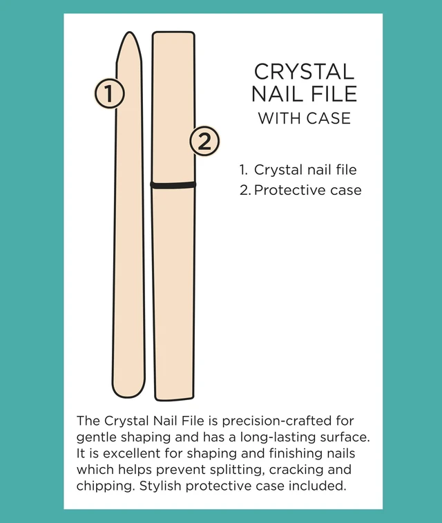 Alt view image 2 of 6 - Equate Crystal Glass Nail File or Salon Board with Protective Case for Nail Care