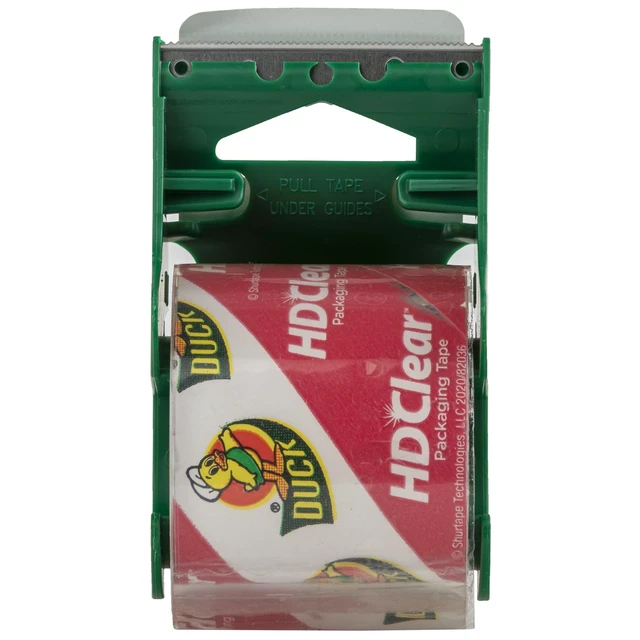 Alt view image 4 of 5 - (2 pack) Duck HD Clear Heavy Duty Packing Tape with Dispenser, 1.88 in x 22.2 yd, Clear, 1 Roll
