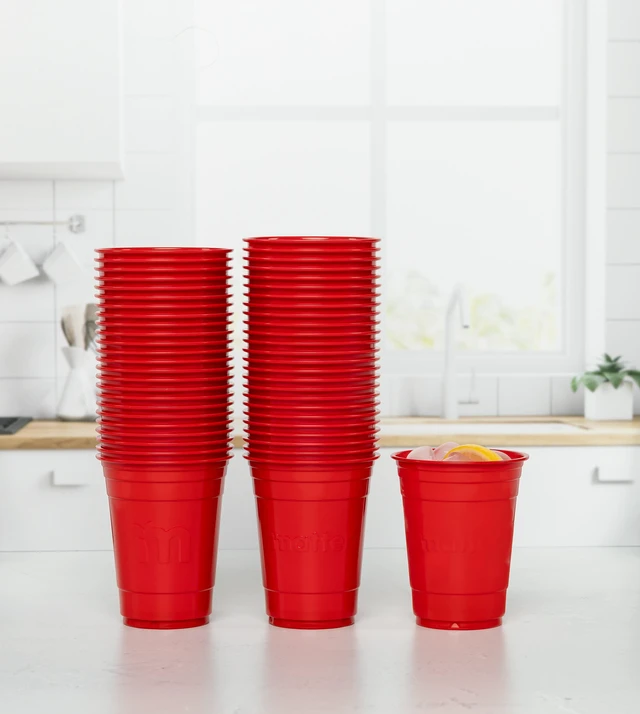Alt view image 5 of 6 - Matter Compostable Red Disposable Cups, 18 oz, 50 Count
