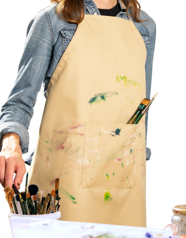 Alt view image 2 of 6 - Royal & Langnickel Essentials Unisex Beige Waterproof Canvas Apron for Painting and Crafting