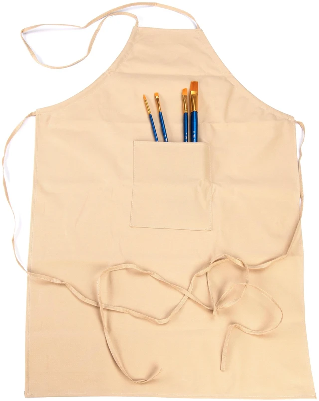 Alt view image 3 of 6 - Royal & Langnickel Essentials Unisex Beige Waterproof Canvas Apron for Painting and Crafting