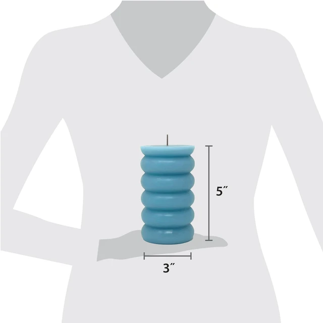 Alt view image 3 of 6 - Mainstays Single Wick Bubble Pillar Candle, 3 in x 5 in, Unscented, Blue