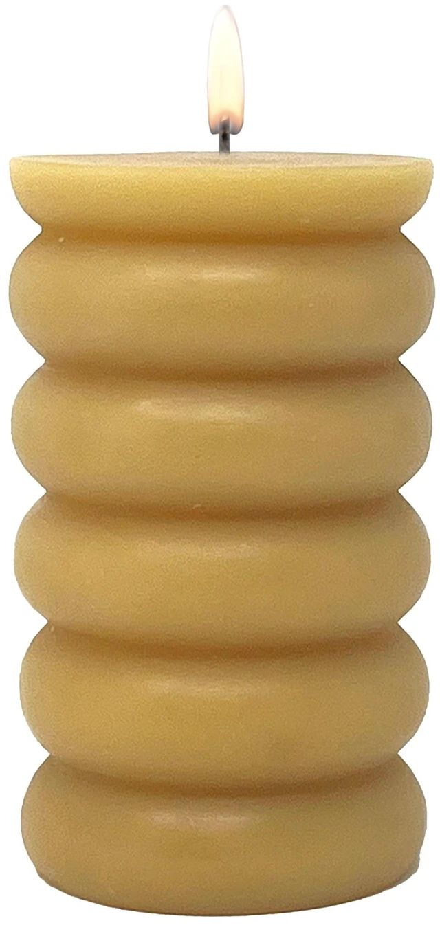 Alt view image 2 of 6 - Mainstays Single Wick Bubble Pillar Candle, 3 in x 5 in, Unscented, Orange