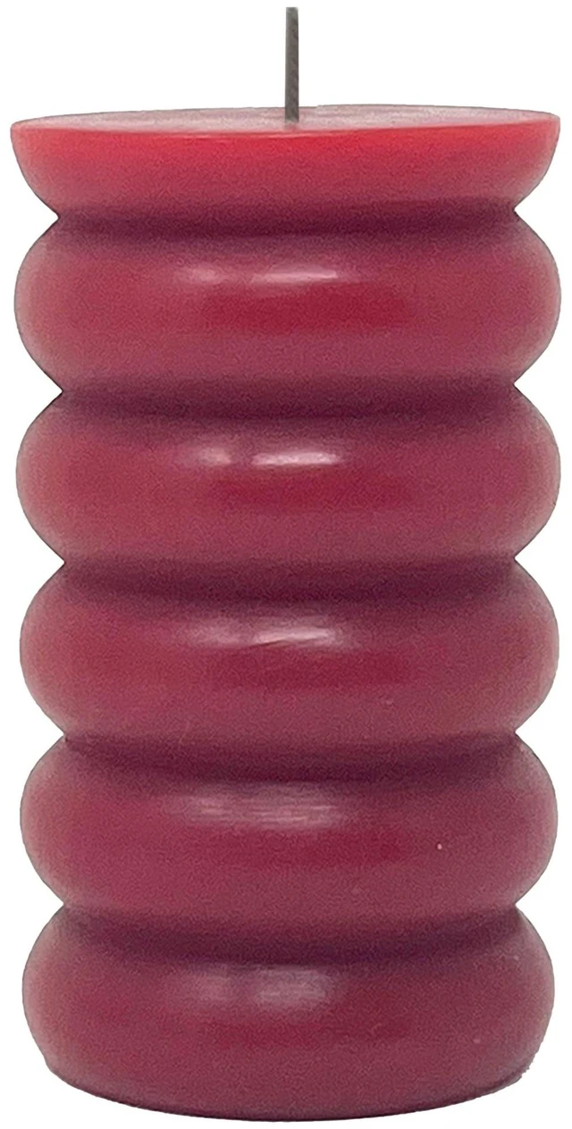 Main image of Mainstays Single Wick Bubble Pillar Candle, 3 in x 5 in, Unscented, Red