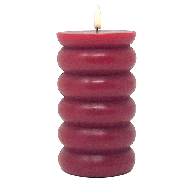 Alt view image 5 of 7 - Mainstays Single Wick Bubble Pillar Candle, 3 in x 5 in, Unscented, Red