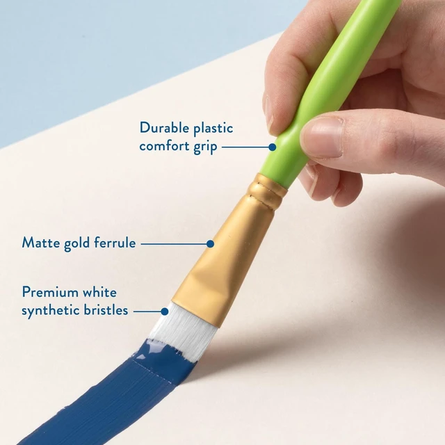 Alt view image 4 of 5 - Hello Hobby 10 Piece Comfort Grip Glass & Fabric Paint Brush Set